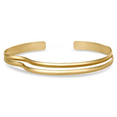 Designer gold wave collar necklace
